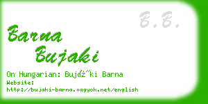 barna bujaki business card